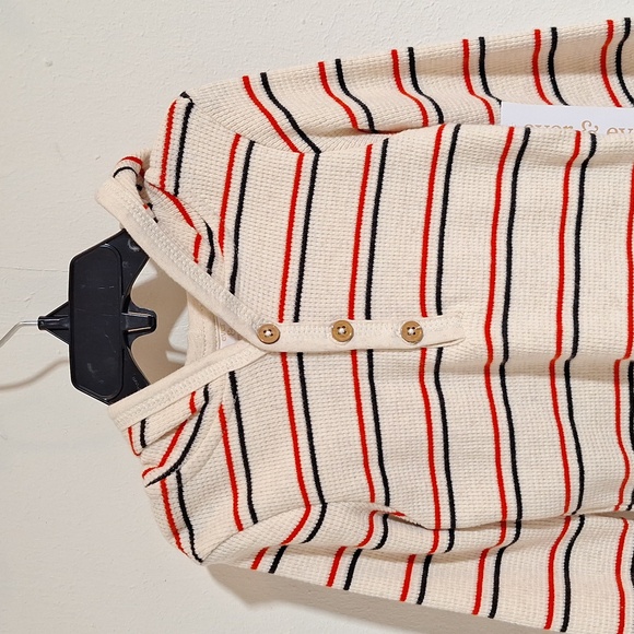 Ever & Ever 3 Button Stripe Hooded Shirt 12mo NWT - Picture 2 of 15